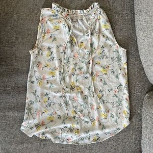 LOFT flowery sleeveless blouse XSP